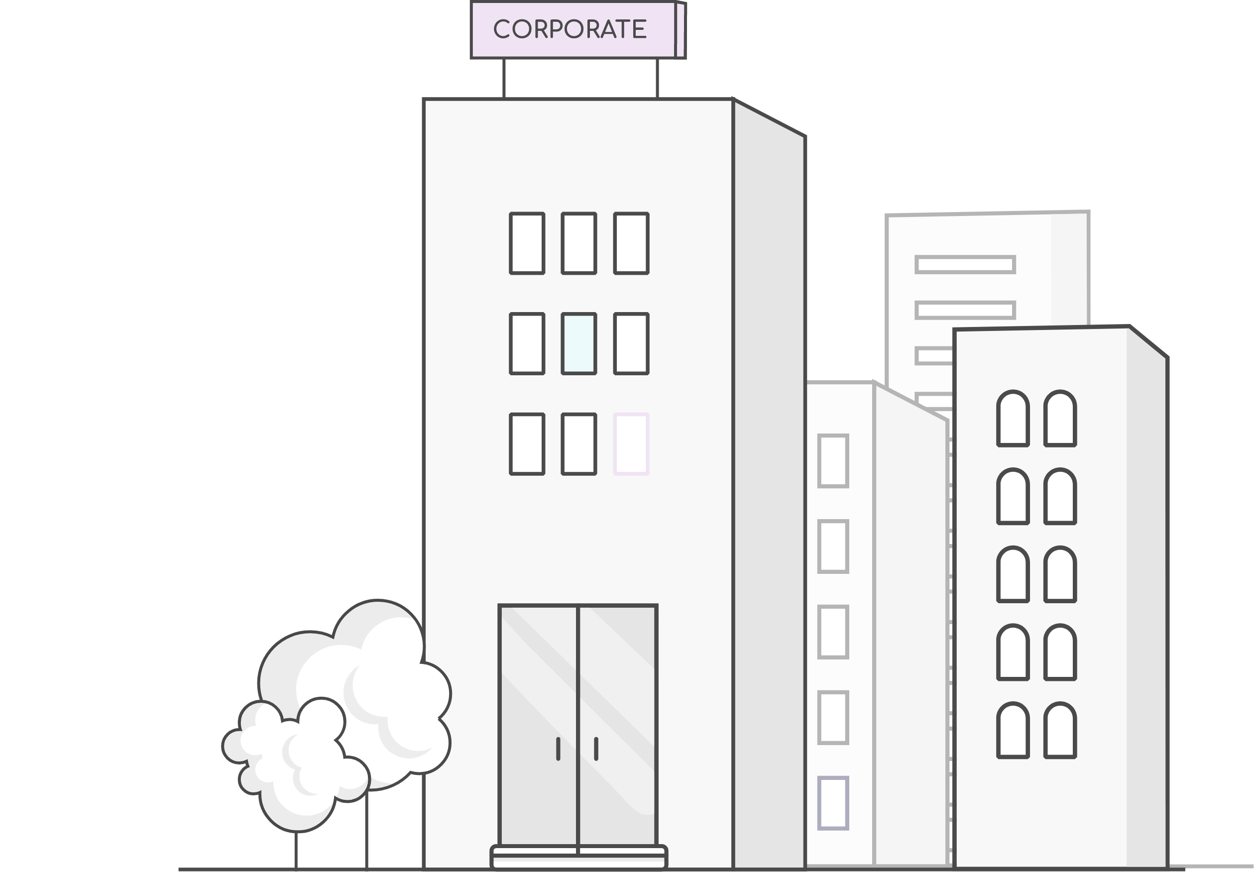 Corporate building illustrations